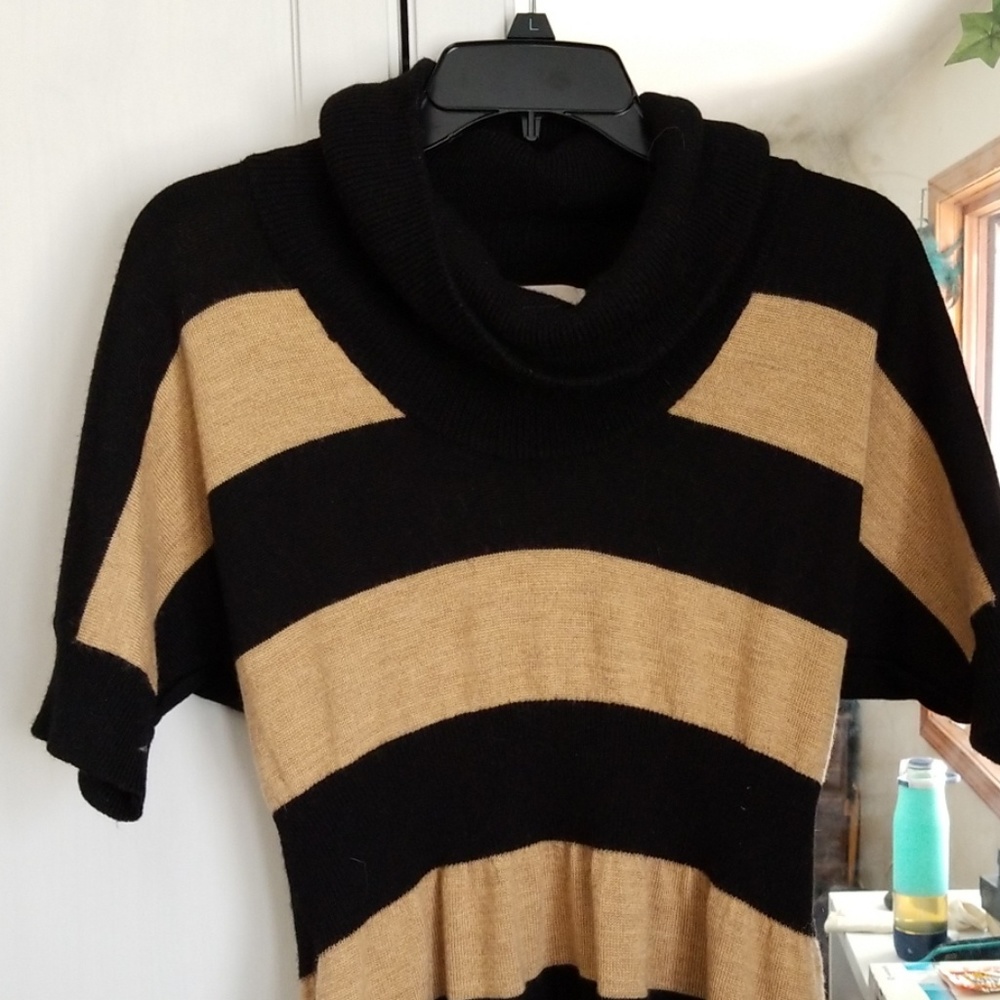 Cowl neck sweater dress